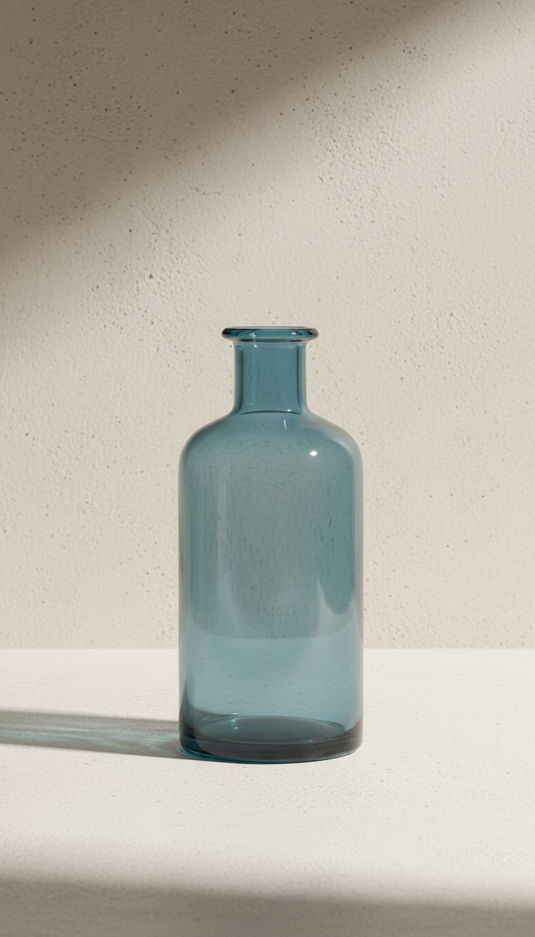 Steel Blue Glass Vase